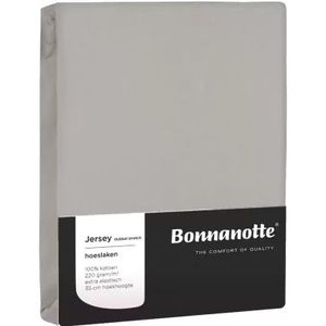 Bonnanotte Double Jersey hoeslaken-Licht grijs-180 x 200/210 cm