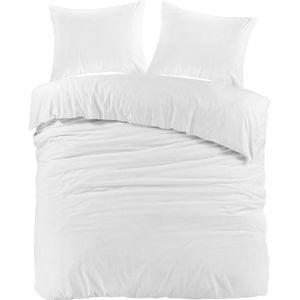 Day Dream Uni Katoen - Dekbedovertrek - Lits-jumeaux - 240 x 200/220 - Wit
