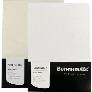 Bonnanotte 100% katoenen hoeslaken-100 x 200 cm-Wit