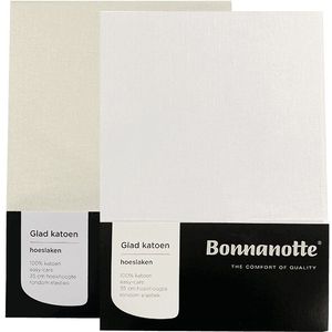 Bonnanotte 100% katoenen hoeslaken-180 x 210 cm-Wit