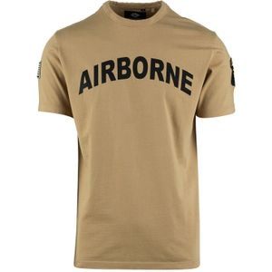 Premium t-shirt 101st Airborne. Diverse Kleuren (Maat: XXXL, Kleur: Khaki)