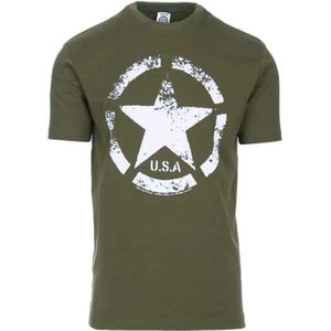T-shirt Vintage US Army Star (Kleur: Groen, Maat: M)
