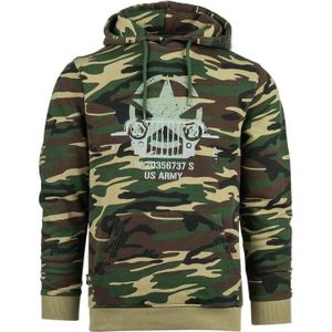 Hoodie Allied Star-Willy jeep camo (Kleur: Woodland, Maat: S)