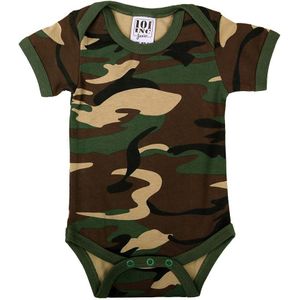 Baby romper met mouw (Kleur: Woodland, Maat: 74-80)