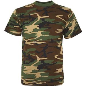 T-shirt fostee camo. Diverse kleuren (Maat: XXL, Kleur: Woodland)