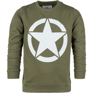 Kinder sweater - U.S Allied star - Groen (Maat: 110-116)