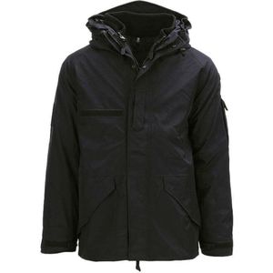 Military parka gevoerd. Diverse kleuren (Kleur: Zwart, Maat: L)