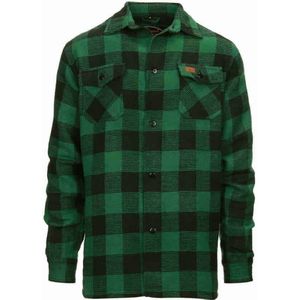 Hout hakkers hemd dik. Diverse kleuren (Kleur: Zwart/Groen, Maat: XXXL)