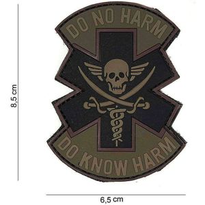 Embleem 3D PVC Do no harm bruin/zwart