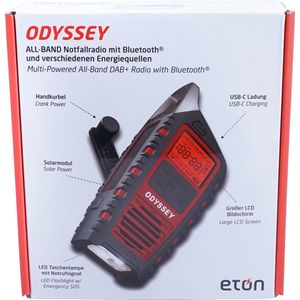 Noodradio ETON Odyssey DAB+, FM, Bluetooth, Zaklamp + rood noodlicht | Met zonnepaneel | Meerdere stroomopties