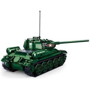 Sluban M38-B0982 - Russische Tank T34-85 - 497 Onderdelen - Bouwdoos