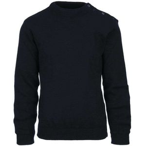 WoolMate - Bretonse trui blauw 100% wol (Kleur: Blauw, Maat: XL)