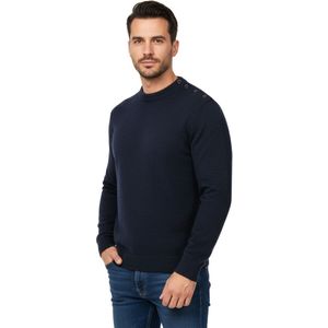 WoolMate - Bretonse trui blauw 100% wol (Maat: XXL, Kleur: Blauw)