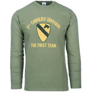 Longsleeve First Cavalry Division (Kleur: Groen, Maat: M)