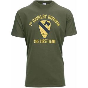 T-shirt 1st Cavalry Division. Diverse kleuren (Maat: L, Kleur: Groen)