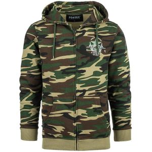 Hoodie met rits Allied Star-Willy jeep camo (Kleur: Woodland, Maat: M)