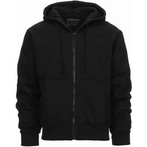 Hoodie met rits sluiting (Kleur: Zwart, Maat: XXXL)