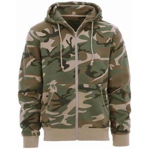 Hoodie met rits sluiting (Kleur: Woodland, Maat: M)