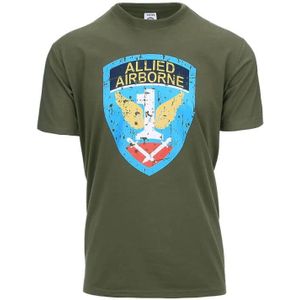 T-shirt Allied Airborne. Diverse kleuren (Maat: S, Kleur: Groen)