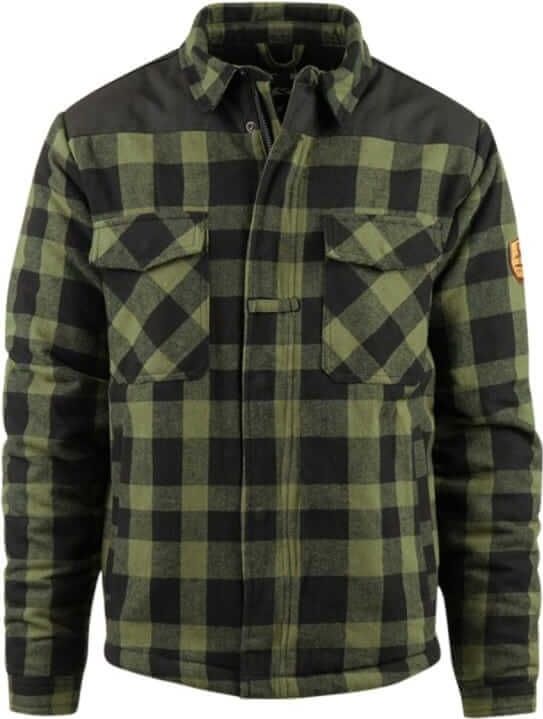 Houthakkers blouse | Sherpa Jas met rits (Maat: XXL, Kleur: Zwart/Olive)