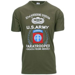 T-shirt U.S. Army Paratrooper 82ND (Kleur: Groen, Maat: S)