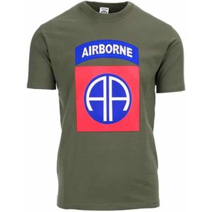 T-shirt 82nd Airborne big logo (Kleur: Groen, Maat: S)