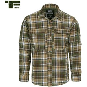 TF-2215 Flanel contractor overhemd (Maat: XXL, Kleur: Bruin/Groen)