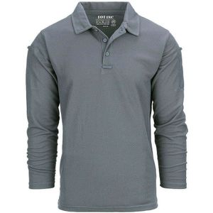 Tactical polo Quick Dry lange mouw. Diverse kleuren (Kleur: Wolf Grey, Maat: M)