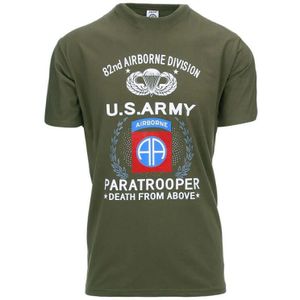 T-shirt U.S. Army Paratrooper 82ND (Maat: M, Kleur: Groen)