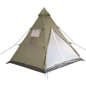 3 Persoons Tipi Tent - Olijf - 100% Polyester - Inclusief Haringen en Scheerlijnen