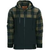 Houthakkers - Blouse met Capuchon - Zwart/Blauw - Jas met Rits