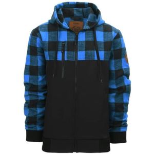 KEFITEVD Winterjas heren flanellen hemd lange mouwen thermoshirt heren houthakkersjas gevoerd overgangsjas herfst, groen, XXL