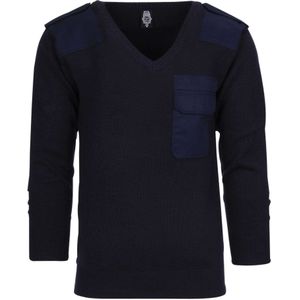 Trui v-hals 50% wol. Diverse kleuren (Kleur: Blauw, Maat: XL)