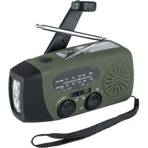 Noodradio opwindbaar en met zonne-energie - Groen | Fosco