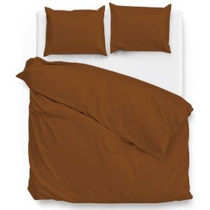 ZoHome Satinado Dekbedovertrek - Tweepersoons - 200x200/220 cm - Copper Orange