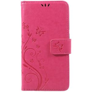 Bloemen Book Case - Huawei P8 Lite (2017) Hoesje - Roze