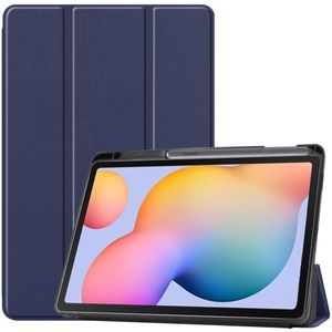 Samsung Galaxy Tab S6 Lite Hoesje - Tri-Fold Book Case met Wake/Sleep - Donkerblauw