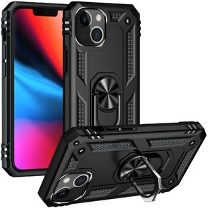 iPhone 13 Mini Hoesje - Coverup Ring Kickstand Back Cover - Zwart