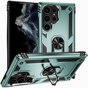Samsung Galaxy S24 Ultra Hoesje - Coverup Ring Kickstand Back Cover - Groen