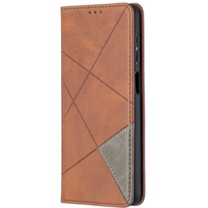 Samsung Galaxy A12 Hoesje - Coverup Geometric Book Case - Donkerbruin