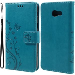 Bloemen Book Case - Samsung Galaxy A5 (2017) Hoesje - Blauw