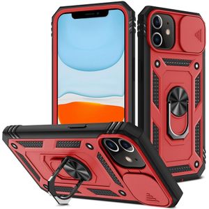 iPhone 11 Hoesje - Coverup Ring Kickstand Back Cover met Camera Shield - Rood