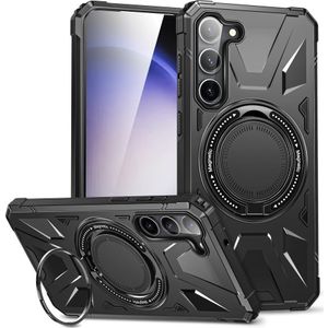 Samsung Galaxy S25 Plus Hoesje - Coverup Heavy Duty Ring Kickstand Back Cover - MagSafe Compatible - Zwart