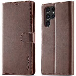 Samsung Galaxy S24 Ultra Hoesje - LC.IMEEKE Luxe Book Case - Donkerbruin