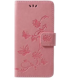 Samsung Galaxy S9 Hoesje - Bloemen & Vlinders Book Case - Pink