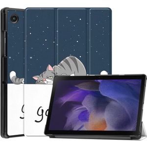 Tri-Fold Book Case - Samsung Galaxy Tab A8 10.5 (2021) Hoesje - Kat
