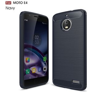 Motorola Moto E4 Hoesje - Armor Brushed TPU Back Cover - Blauw