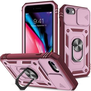 iPhone SE (2022/2020), iPhone 8 / 7 Hoesje - Coverup Ring Kickstand Back Cover met Camera Shield - Roze