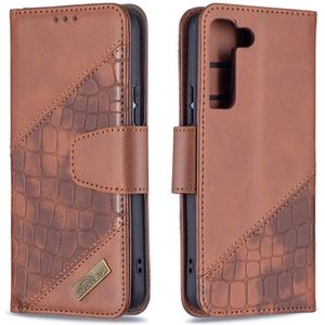 Samsung Galaxy S22 Hoesje - BINFEN Croco Book Case - Bruin