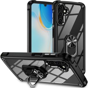 Samsung Galaxy A16 5G Hoesje - Coverup ShockProof Transparant Ring Kickstand Back Cover - Zwart